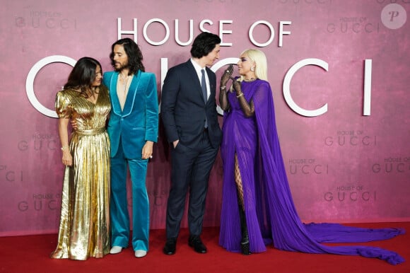 Salma Hayek, Jared Leto, Adam Driver et Lady Gaga à l'avant-première du film "House Of Gucci" à Londres, le 9 novembre 2021.