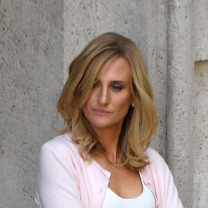 Camille Cottin (dans la peau de Paola Granchi) sur le tournage d'une scène du film "House of Gucci" à Rome, le 16 avril 2021.