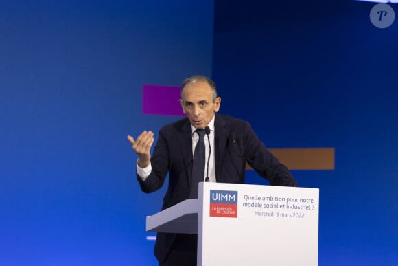 Exclusif - Eric Zemmour - Prise de parole des candidats à l'élection présidentielle 2022 organisée par l'UIMM à la Mutualité à Paris le 9 mars 2022.