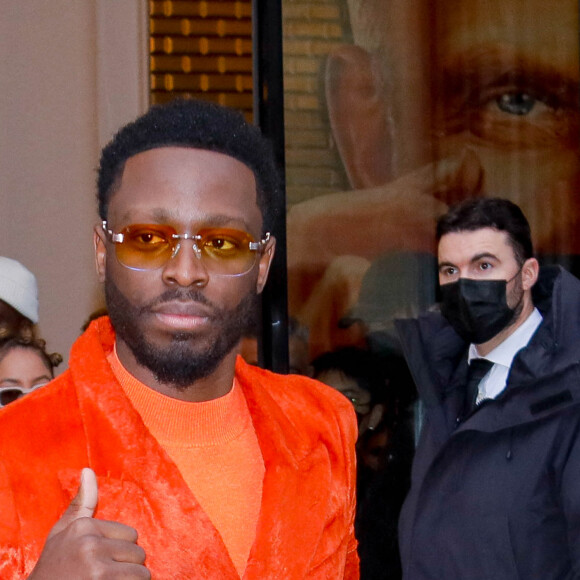 Dadju à la sortie du défilé Gaultier Haute-Couture Printemps/Eté 2022 dans le cadre de la Fashion Week de Paris, France. © Veeren-Clovis/Bestimage 