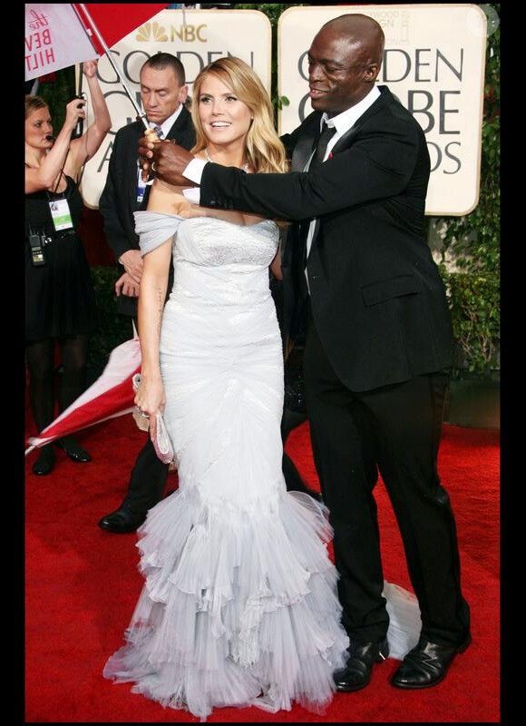 Heidi Klum et Seal tellement glamour à la cérémonie des Golden Globes le 17 janvier 2010 à Los Angeles