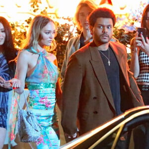 Exclusif - The Weeknd et Lily-Rose Depp tournent une scène pour la nouvelle série HBO "The Idol" à Los Angeles.