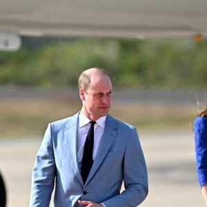 Le prince William, duc de Cambridge, et Catherine (Kate) Middleton, duchesse de Cambridge, arrivent à Belize dans le cadre de leur visite officielle dans les Caraïbes pour marquer le jubilé de platine de la reine. Bélize City, le 19 mars 2022.