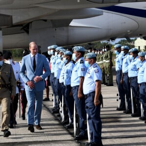 Le prince William, duc de Cambridge, et Catherine (Kate) Middleton, duchesse de Cambridge, arrivent à Belize dans le cadre de leur visite officielle dans les Caraïbes pour marquer le jubilé de platine de la reine. Bélize City, le 19 mars 2022.