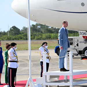 Le prince William, duc de Cambridge, et Catherine (Kate) Middleton, duchesse de Cambridge, arrivent à Belize dans le cadre de leur visite officielle dans les Caraïbes pour marquer le jubilé de platine de la reine. Bélize City, le 19 mars 2022.