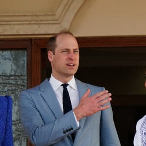 Le prince William, duc de Cambridge, et Catherine (Kate) Middleton, duchesse de Cambridge, rencontrent le Premier ministre du Belize, Johnny Briceno et sa femme Rossana à Belize City dans le cadre de leur visite officielle dans les Caraïbes pour marquer le jubilé de platine de la reine. Le 19 mars 2022.