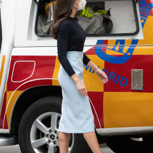 La reine Letizia d'Espagne président la cérémonie du 30 ème anniversaire du service d'urgence Samur à Madrid, le 22 mars 2022. 