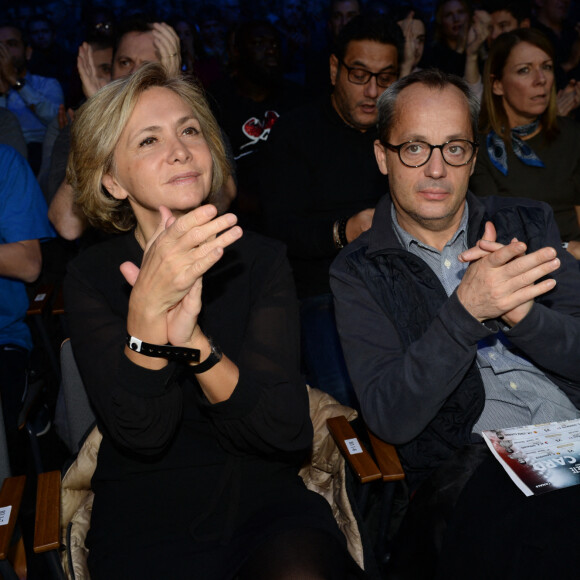Exclusif - Valérie Pécresse et son mari Jérôme - Backstage et cocktail lors du troisième round de "La Conquête" à la Seine Musicale à Boulogne-Billancourt, le 16 décembre 2017.