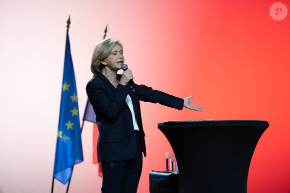 Meeting de Valérie Pecresse, candidate LR à l'élection présidentielle 2022, à Nîmes. Le 17 mars 2022