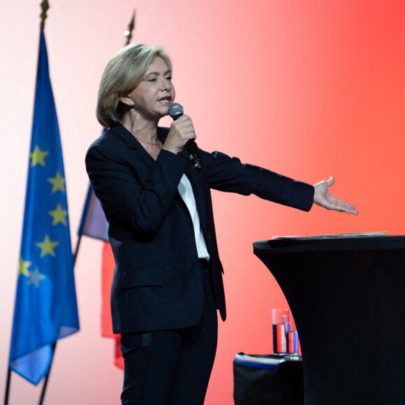 Meeting de Valérie Pecresse, candidate LR à l'élection présidentielle 2022, à Nîmes. Le 17 mars 2022