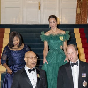 Kate Middleton et le prince William - Dîner dans la résidence du gouverneur général Patrick Allen à Kingston, en Jamaïque. Le 23 mars 2022.