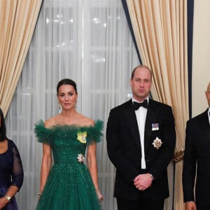 Kate Middleton et le prince William - Dîner dans la résidence du gouverneur général Patrick Allen à Kingston, en Jamaïque. Le 23 mars 2022.