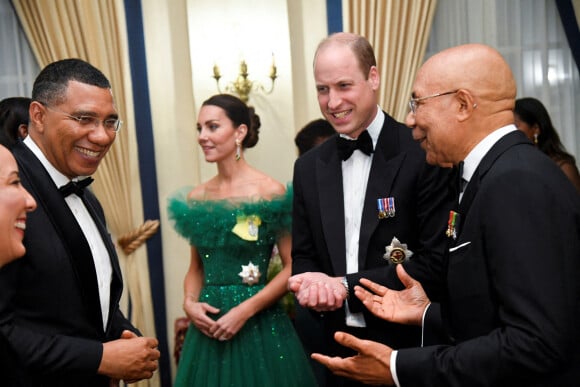 Kate Middleton et le prince William - Dîner dans la résidence du gouverneur général Patrick Allen à Kingston, en Jamaïque. Le 23 mars 2022.