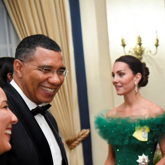 Kate Middleton et le prince William - Dîner dans la résidence du gouverneur général Patrick Allen à Kingston, en Jamaïque. Le 23 mars 2022.