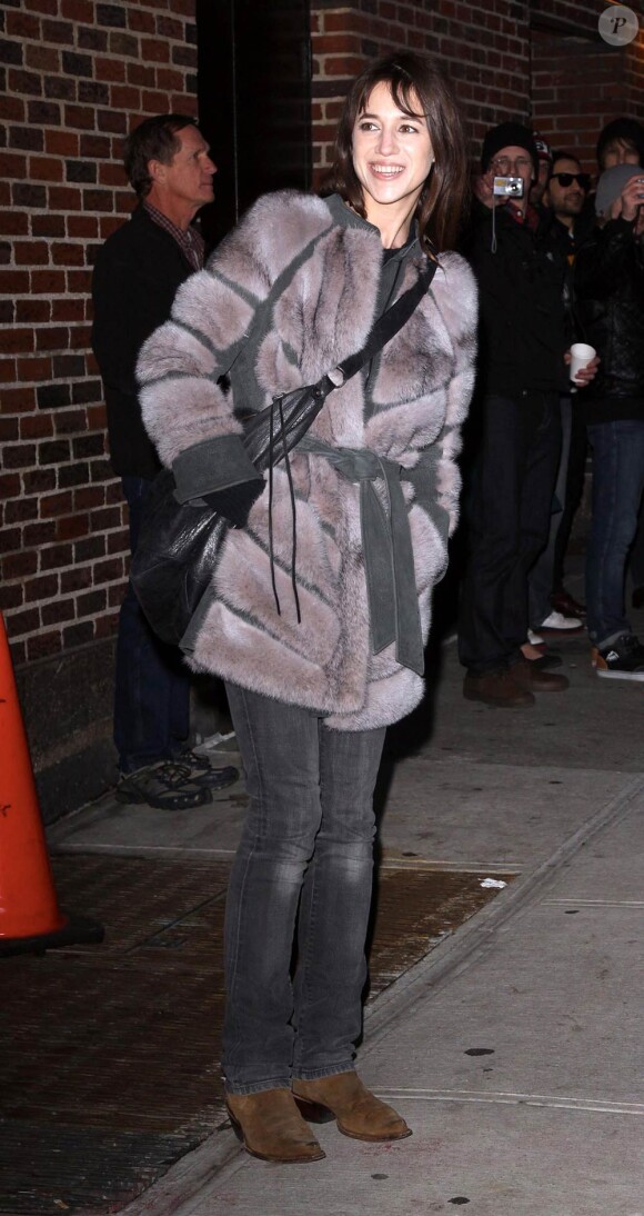 Charlotte Gainsbourg était l'invitée de David Letterman pour faire la promo de son album IRM, le 18 janvier 2010 à New York