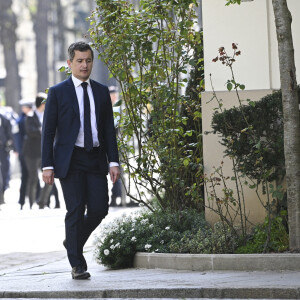 Gérald Darmanin, ministre de l'Intérieur lors de la cellule de crise sur l'accueil des réfugiés ukrainiens en France au ministère de l'intérieur hôtel de Beauvau, à Paris, France, le 22 mars 2022