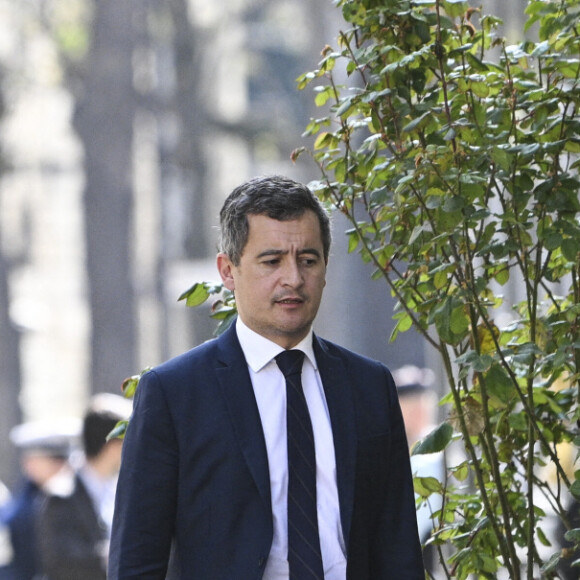 Gérald Darmanin, ministre de l'Intérieur lors de la cellule de crise sur l'accueil des réfugiés ukrainiens en France au ministère de l'intérieur hôtel de Beauvau, à Paris, France, le 22 mars 2022