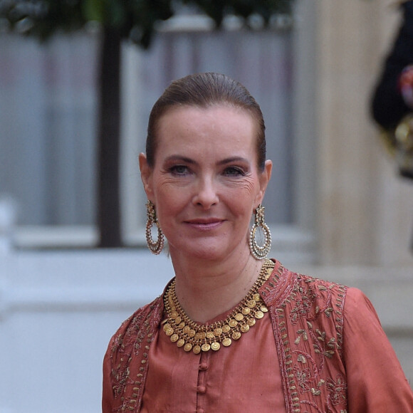 Carole Bouquet - Arrivées au dîner d'Etat organisé pour la visite du président itlalien Sergio Mattarella au Palais de l'Elysée à Paris, le 5 juillet 2021.