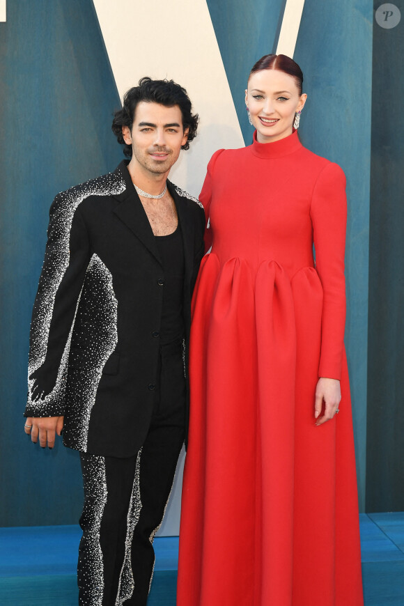 Joe Jonas et Sophie Turner au photocall de la soirée "Vanity Fair" lors de la 94ème édition de la cérémonie des Oscars à Los Angeles, le 27 mars 2022. © imageSPACE via Zuma Press/Bestimage 