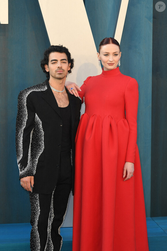 Joe Jonas et Sophie Turner au photocall de la soirée "Vanity Fair" lors de la 94ème édition de la cérémonie des Oscars à Los Angeles, le 27 mars 2022. © imageSPACE via Zuma Press/Bestimage 