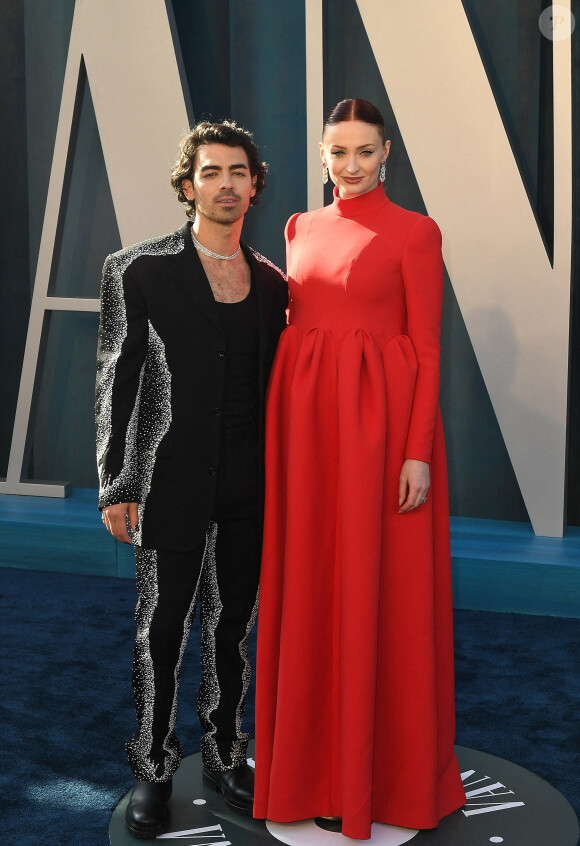 Joe Jonas et Sophie Turner au photocall de la soirée "Vanity Fair" lors de la 94ème édition de la cérémonie des Oscars à Los Angeles, le 27 mars 2022. © imageSPACE via Zuma Press/Bestimage 