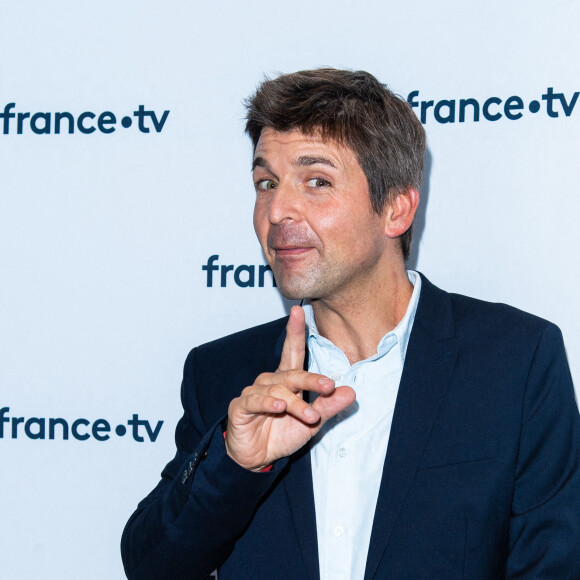 Thomas Sotto - Conférence de presse de France Télévisions au Pavillon Gabriel à Paris, le 24 août 2021. © Pierre Perusseau/Bestimage