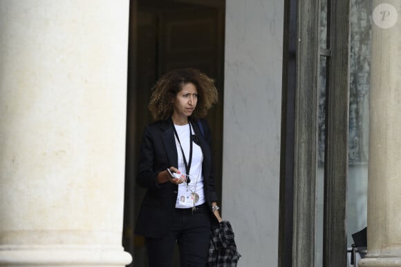 Mayada Boulos sortant de l'Elysée en juillet 2020.