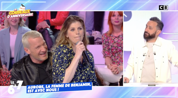Aurore Castaldi fait une surprise à son mari Benjamin Castaldi dans "Touche pas à mon poste" - Émission du 28 mars 2022, C8
