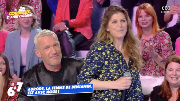 Aurore Castaldi fait une surprise à son mari Benjamin Castaldi dans "Touche pas à mon poste" - Émission du 28 mars 2022, C8
