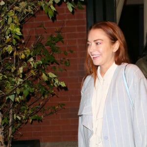 Lindsay Lohan à la sortie de l'hôtel "The Mercer" à New York, le 24 octobre 2019.