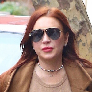 Lindsay Lohan de retour à son hôtel après une visite à Access Live à New York le 10 janvier 2019.