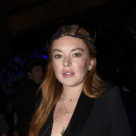 Lindsay Lohan assiste au défilé de mode de Malne lors de la Fashion Week de Madrid le 16 septembre 2017. 
