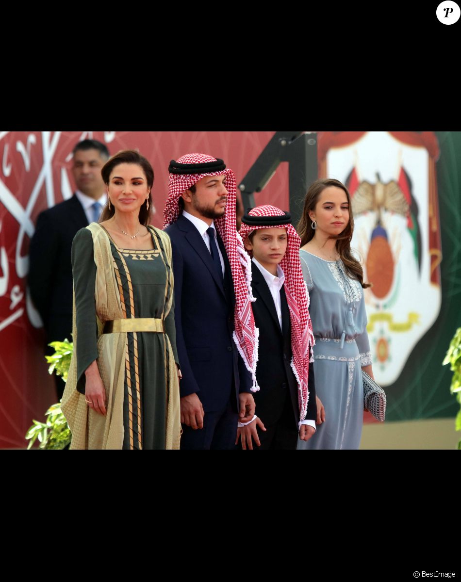 La reine Rania de Jordanie, le prince Hussein bin Abdallah, le prince Hashem bin Abdullah et la princesse Salma - Cérémonie du 73 ème anniversaire de l'indépendance de la Jordanie à Amman le 25 Mai 2019. © Imago / Panoramic / Bestimage