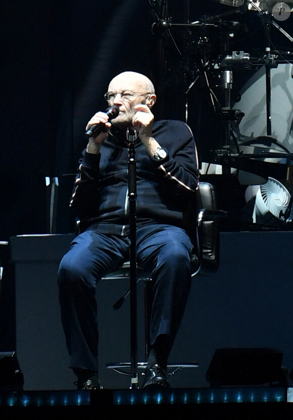 Phil Collins - Genesis (Mike Rutherford, Phil Collins et Tony Banks) en concert à Paris La Défense Arena à Nanterre le 16 mars 2022. © Veeren/Bestimage 