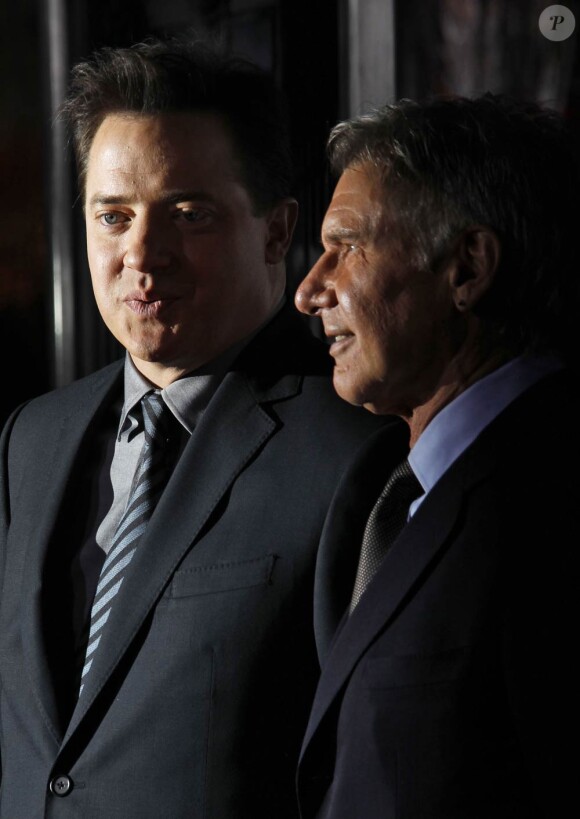 Harrison Ford et Brendan Fraser à l'occasion de l'avant-première de Mesures exceptionnelles, qui s'est tenue au Graumann's Chinese Theatre de Los Angeles, le 19 janvier 2010.