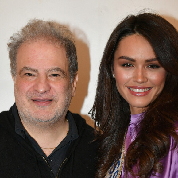 Exclusif - Raphaël Mezrahi et Diane Leyre (Miss France 2022) - - Raphaël Mezrahi, Diane Leyre (Miss France 2022) et Laëtitia Barlerin dans les coulisses de l'enregistrement de l'émission "Animaux stars" présentée par Bernard Montiel sur la chaîne Animaux TV, le 16 février 2022.  © Veeren / Bestimage