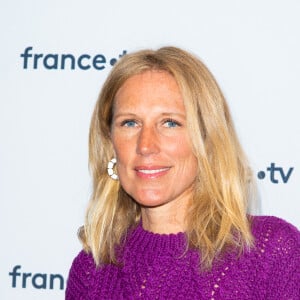 Agathe Lecaron lors du photocall dans le cadre de la conférence de presse de France Télévisions au Pavillon Gabriel à Paris, France, le 24 août 2021. © Pierre Perusseau/Bestimage