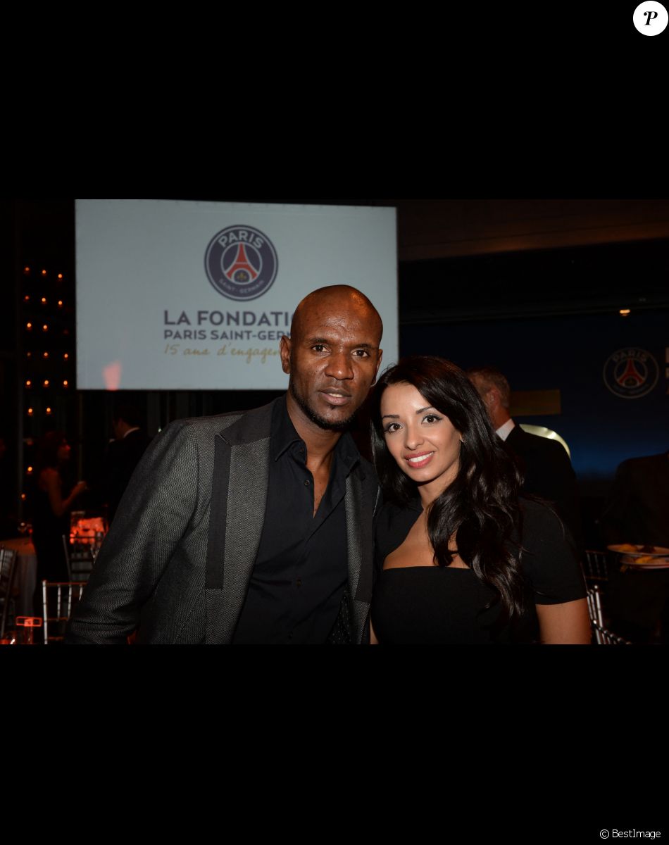 Exclusif - Eric Abidal et sa femme Hayet - Soirée de gala de la Fondation Paris Saint-Germain qui fête ses 15 ans au Pavillon Gabriel à Paris le 27 janvier 2015.
