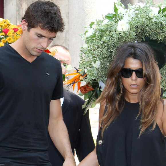 Yoann Gourcuff et sa compagne Karine Ferri - A Cannes, les sportifs rendent un dernier hommage à Tiburce Darou.