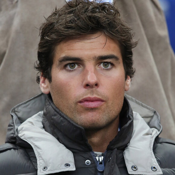 Naissance - Karine Ferri et Yoann Gourcuff sont parents d'un petit garçon prénommé Maël - Yoann Gourcuff - People lors de la finale de football de la Coupe de la Ligue, PSG - Lyon (2-1), au Stade de France à Paris. Le 19 avril 2014