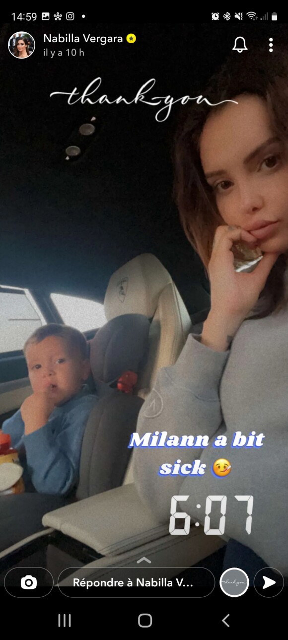 Nabilla Benattia dévoile que son fils Milann a été hospitalisée