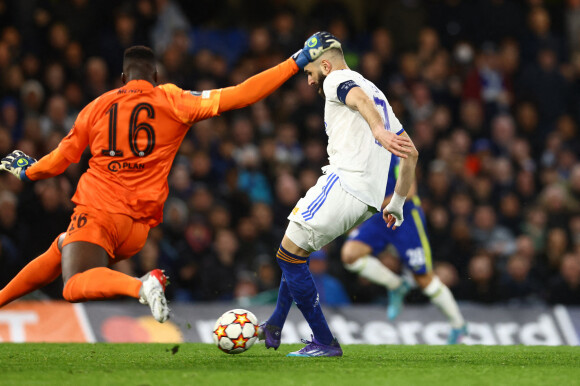 Match de quart de finale de la Ligue des Champions opposant le Real de Madrid (3) à Chelsea (1) à Londres le 6 avril 2022. 