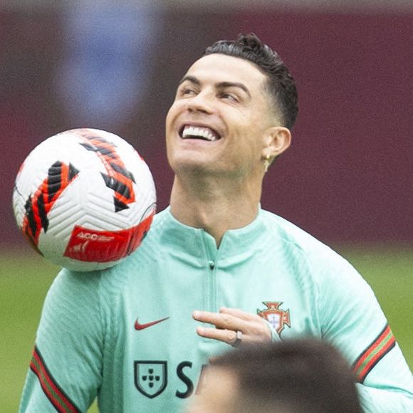 Cristiano Ronaldo lors d'une séance d'entraînement au stade Dragao de Porto, Pourtugal, le 28 mars 2022, la veille du match de football aller de la finale de qualification pour la Coupe du monde 2022 contre la Macédoine du Nord. © Atlantico Press/Zuma Press/Bestimage