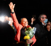 Christiane Taubira, gagnante de la primaire populaire et candidate à l'élection présidentielle 2022, est en meeting à Créteil le 12 février 2022