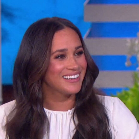 Meghan Markle sur le plateau de l'émission "The Ellen Show" à Los Angeles, le 17 novembre 2021.