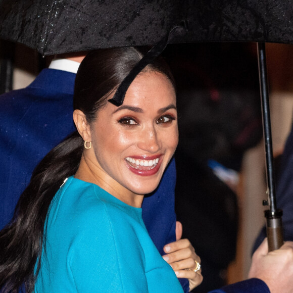 Le prince Harry, duc de Sussex, et Meghan Markle, duchesse de Sussex arrivent à la cérémonie des Endeavour Fund Awards au Mansion House à Londres, Royaume Uni, le 5 mars 2020.