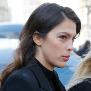 Iris Mittenaere - Sorties des obsèques de Jean-Pierre Pernaut en la Basilique Sainte-Clotilde à Paris le 9 mars 2022. © Christophe Clovis / Bestimage