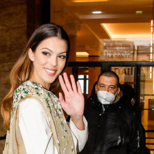 Iris Mittenaere arrive au défilé Stéphane Rolland Haute-Couture 2022 au au palais de Chaillot dans le cadre de la Fashion Week de Paris, France, le 25 janvier 2022. © Veeren-Clovis/Bestimage 