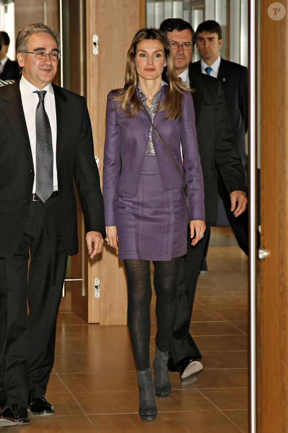 Letizia d'Espagne à Madrid lors d'une visite à l'Université le 22 janvier 2010