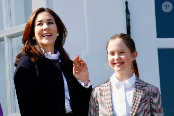 La princesse Mary et sa fille Josephine - 82e anniversaire de la reine Margrethe II de Danemark à Aarhus, le 16 avril 2022.